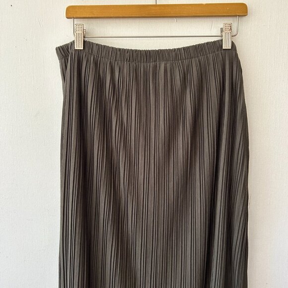 Dana Buchman Pleated Maxi Skirt Womens Large Green NWT Lined Elastic Waist - Picture 2 of 6